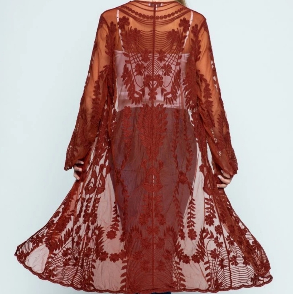 Last one! NWT Lace Kimono Duster Cardigan Cover Up-ONE SIZE
